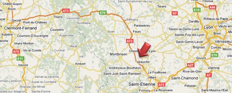 plan d'accs curies de Rossinante - Loire (42) - Pension et Achat chevaux sport ou loisir